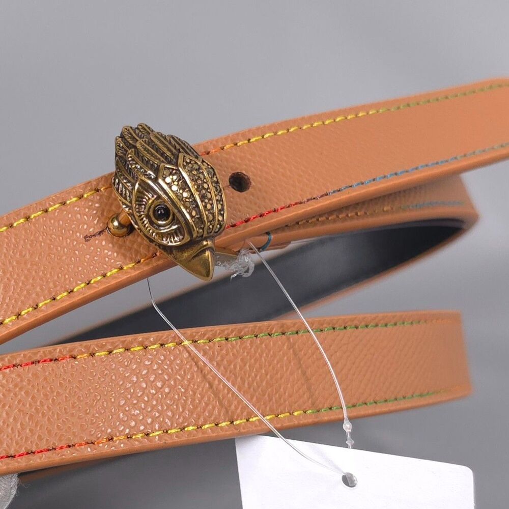 KURT GEIGER Women’s New Belt Leather Eagle Head L/XL Camel Rainbow KG100272C-230
